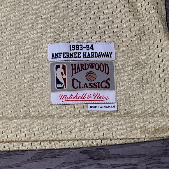 Hardaway Orlando Magic Gold Jersey Mitchell Ness Swingman Harwood Classics L NBA - Picture 3 of 8